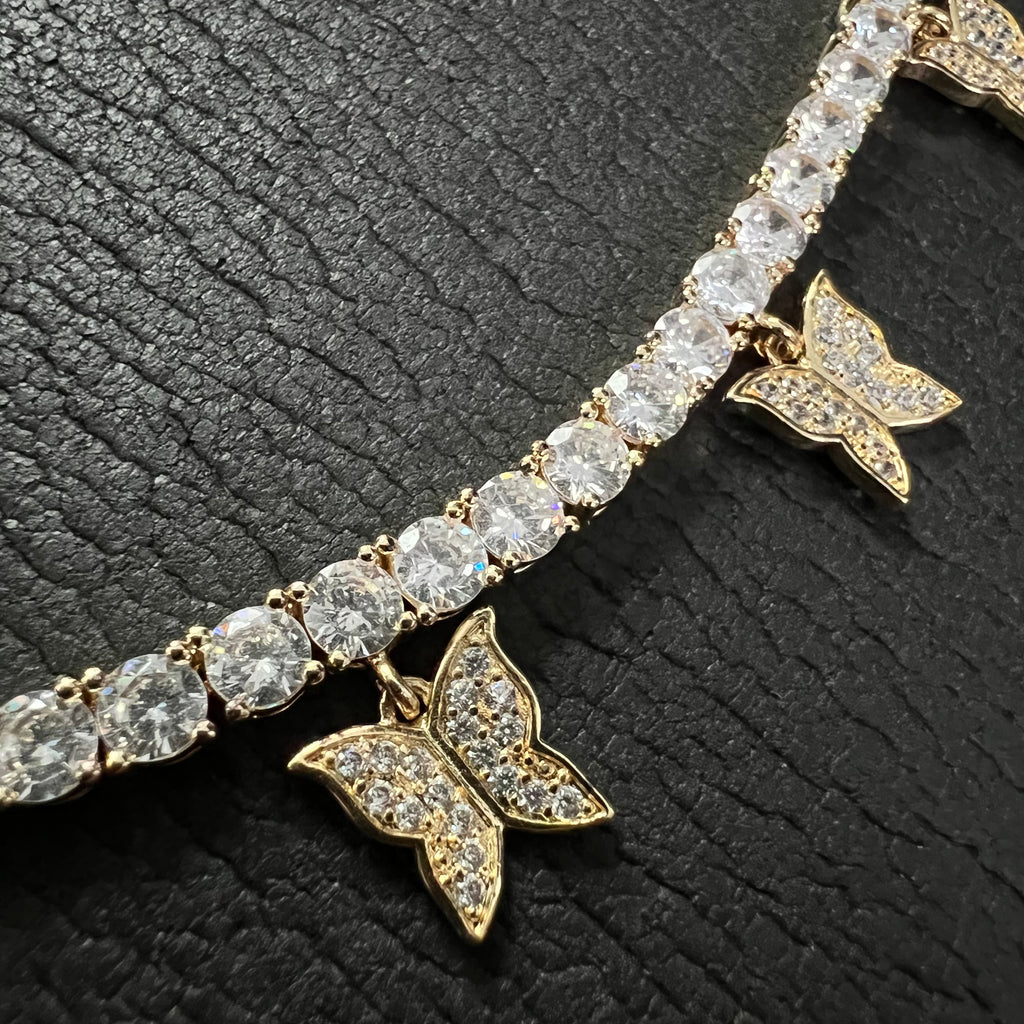 Tennis chain with butterflies discount